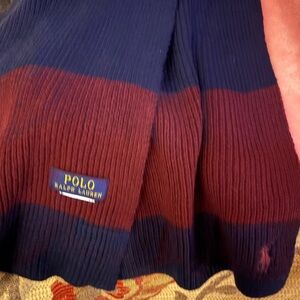 Polo by Ralph Lauren Navy and Burgundy Scarf